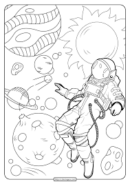 Hundreds of free spring coloring pages that will keep children busy for hours. Free Printable Astronaut In Space Pdf Coloring Page