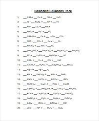 Writing and balancing chemical reactions. Free 9 Sample Balancing Equations Worksheet Templates In Pdf Ms Word