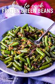How To Cook Frozen Green Beans Recipe Cooking Frozen Green Beans Green Beans Veggie Sides