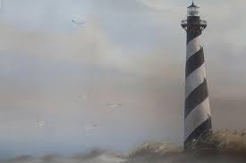 Sold at Auction: WAYNE FULCHER, Cape Hatteras Lighthouse Acrylic: