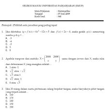 Soal Tes Masuk Unindra Revisi Sekolah