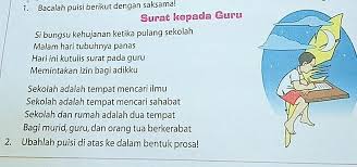 Mengubah puisi ke bentuk prosa disebut. Ubahlah Puisi Di Atas Ke Dalam Bentuk Prosa Brainly Co Id