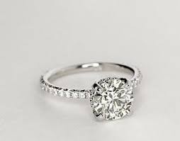 Studio Petite French Pave Crown Diamond Engagement Ring In Platinum 1 3 Ct Tw Wedding Rings Engagement Diamond Engagement Rings Diamond Engagement