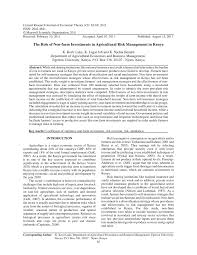Risk management specialists analyze and manage risk management issues by identifying, measuring, and making besides their typical day, risk management specialists also evaluate the risks related to green investments, such as renewable energy company stocks. Pdf The Role Of Non Farm Investments In Agricultural Risk Management In Kenya