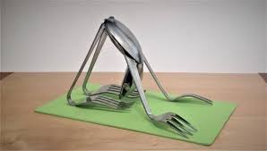 Downward Dog Yoga Poses Frog Figurine Yoga Gift Art Metal Etsy Cutlery Art Downward Dog Yoga Dog Yoga