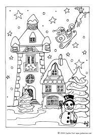 Print this reindeer coloring page. Christmas Village Coloring Pages Snow Covered House For Xmas Christmas Coloring Books Christmas Colors Coloring Pages