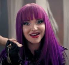 Dove Cameron As Mal My Fav So Beautiful In Purple Hair Descendientes Imagenes De Descendientes Descendientes 2