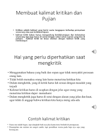 Contoh kata penghubungnya yaitu : Kalimat Kritik