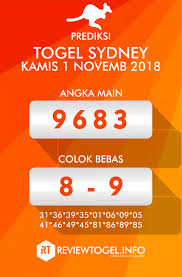 Bocoran Togel Sydney Kamis 1 November 2018 Sydney Kamis November