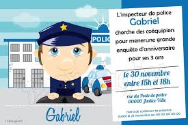 Invitation Anniversaire Policier Personnalisable 123bougies Invitation Anniversaire Invitation Anniversaire Enfant Anniversaire