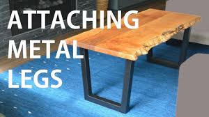 Osborne wood products has a huge selection of dining table legs, coffee table legs, and end table legs. Installing Metal Legs On Live Edge Wood Table Youtube