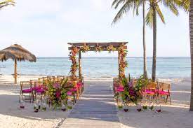 Tropical Beach Wedding Here At Secrets Akumal Riviera Maya Destinationwedding Destination Wedding Mexico Tropical Beach Wedding Secrets Akumal Riviera Maya