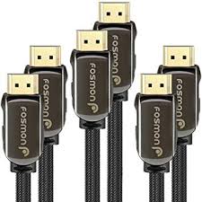 Hdmi Cable 15ft 3 Pack Fosmon Cl3 Rated In Wall Installation 4k Latest Standard 2 0 Ul Listed Supports 2160p 3d 18gbps Arc Hdr Uhd 1080p Nylon
