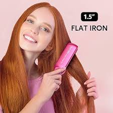 Amazon.com : Terviiix Ceramic Hair Straightener, 1-1/2 Inch Wide Flat Iron  for Hair, Professional Straightening Irons with Adjustable Temp, 30s  Instant Heating, Get Silky Smooth Hair, Dual Voltage, Auto Off, Pink :