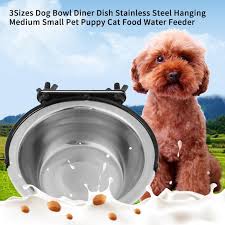 112m consumers helped this year. 3sizes Dog Bowl Diner Dish Stainless Steel Hanging Medium Small Pet Puppy Cat Food Water Feeder Kjop Til Lave Priser I Nettbutikken Joom