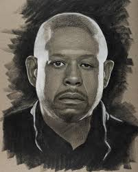 This drawing I did of @forestwhitaker has always been a favourite from this  series. Maybe because I like Forest so much of maybe because of the cool  lighting but it's def one