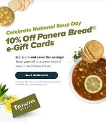 The only thing to check while you're purchasing a gift certificate or a card for a friend or a family member would be expiration dates. Raise Let S Celebrate National Soup Day Get 10 Off Panera Bread Gift Cards Milled