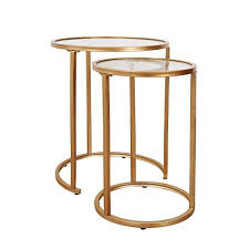 Bedside end table, end side tables, sofa table, round storage side table, living room couch corner table, bedroom balcony reading table with the two decorative end tables are designed to offer an effective storage option ?to any living room, bedroom, office, or small space and act as. Nesting Tables Metal Glass Side Tables Coffe Table Stacking End Table Set Of 2 Ritesune Side Table Modern Glass Coffee Table Glass Side Tables