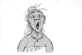 Easy moana sketch / кофейный скетч моана на акварельной бумаге. Cosmoanimato