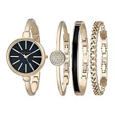 The navy blue sunray dial. Anne Klein Bangle Swarovski Crystal Bracelet Set Ak 1470gbst