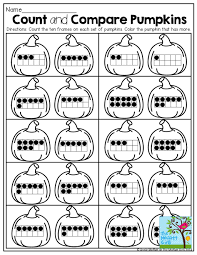 Count And Compare Pumpkins With Ten Frames Fall Math Kindergarten Math Halloween Kindergarten
