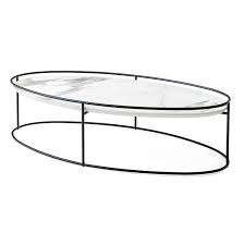 Airy global texture and serving space for a sofa or sectional. Calligaris Atollo Oval Coffee Table Ceramic Top Stocktons Designer Furniture