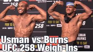 Камару усман vs колби ковингтон: Ufc 258 Weigh Ins Kamaru Usman Vs Gilbert Burns Youtube