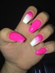 Simple acrylic nails summer acrylic nails. Hot Pink Ombre Nails Pink Gel Nails Pink Ombre Nails Ombre Acrylic Nails