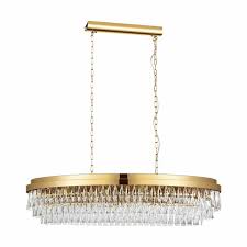 You can add subtle contemporary charm to your home with this. Valparaiso 13 Light Linear Gold Crystal Pendant Chandelier Zest Lighting