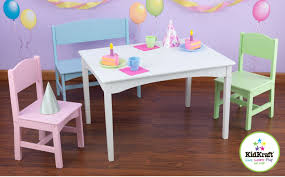 Kidkraft Nantucket Tbl W Bench 2 Chairs Paste 129 99 Kid Table Kids Table Chair Set Kids Table And Chairs