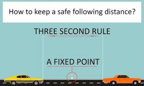 what is a safe following distance the 3 second rule