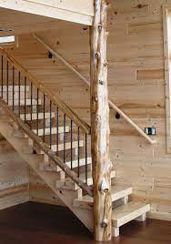 Ryan S Rustic Railings Custom Log Furniture Orr Mn Rustic Staircase Rustic Stairs Interior Stair Railing
