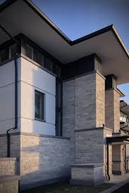 modern industrial exterior veneer stone home masonry architecture design in 2020 prairie style houses prairie style architecture stone architecture modern industrial exterior veneer stone