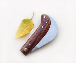 Vintage 70s Italian Pocket Knife Wood Little Folding Pruning Knife Signed Stainless Wooden Handle Billhook Farm Ru Wooden Handles Tool Knives Vintage 70s