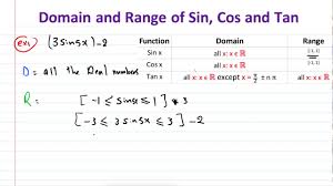How To Find Domain And Range Of Sine Cosine And Tangent Youtube