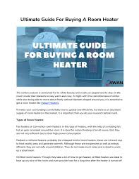 We have created a handy calculator that will figure out just how much electricity your room heater consumes! Read This Before Buying A Room Heater Expert Guide By Awan Marketing Plc Issuu