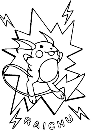 Raichu and pikachu pokemon coloring page. Electric Type Pokemon Raichu Coloring Page Color Luna