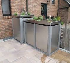 Mulltonnenbox Edelstahl Color Mit Pulverbeschichtete Pfosten Mulltonnenbox Aufbewahrung Garten Mulltonnenverkleidung
