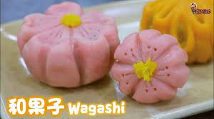 how to make japanese wagashi sakura rose white lotus paste version 日本和果子食谱 樱花 玫瑰 用白莲容制作 youtube mooncake recipe eat cake wagashi