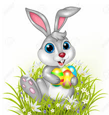 Animación de pascua con el pollo amarillo que se coloca en el huevo y que mira en conejito. Ilustracion Vectorial De Conejo De Dibujos Animados Con Coloridos Huevos De Pascua Ilustraciones Vectoriales Clip Art Vectorizado Libre De Derechos Image 53334638
