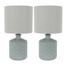 Nordic ceramic stone table lamp living room table lamps bedroom bedside light. Soft Blue Embossed Ceramic Table Lamps Set Of 2 Kirklands