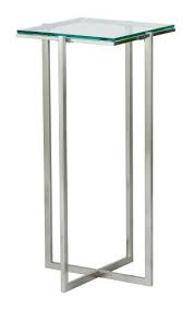 Amazon Com Adesso Glacier Tall Pedestal End Tables Round Glass Coffee Table Contemporary Side Tables Glass End Tables