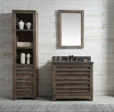 Each vanity is handcrafted from planks, beams and other aspects of the barn to ensure an authentic heirloom piece of furniture. 36 Inch Distressed Wood Bathroom Vanity Moon Stone Countertop