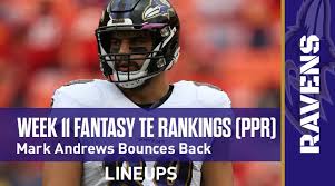 2020 fantasy football rest of season rankings. Week 11 Fantasy Football Tight End Rankings Ppr Mark Andrews Bounces Back