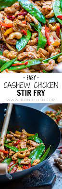 Easy Chicken Stir Fry Recipe With Vegetables And Cashew Blondelish Com Recipe Stir Fry Recipes Chicken Vegetable Recipes Easy Chicken Stir Fry Recipe
