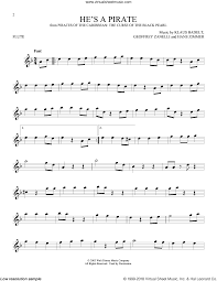 From a youtube video, click the bookmark to find it's sheet music. Zimmer He S A Pirate From Pirates Of The Caribbean The Curse Of The Black Pearl Sheet Music For Flute Solo