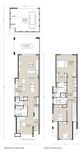 The kitchen features a breakfast bar, pantry, and pr. Quattro Ultimate Narrow Lot Double Storey House Plan Jpg 840 1578 Narrow House Designs Narrow House Plans Double Storey House Plans