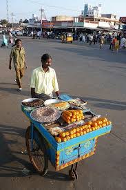Food Vendor With Cart Thanjavur Tamil Nadu India Fete Des Couleurs Indien Inde