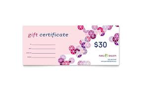 nail salon gift certificate template design