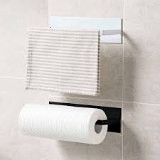 A good paper towel holder keeps your roll in place so you can easily tear off what you need. Self Adhesive Paper Holder Multifunction Kitchen Towel Holder Wall Mount Towel Roll Holder No Drilling Bathroom Paper Dispenser Shopee Thailand